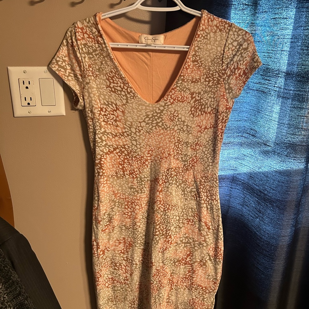 Jessica Simpson Pink and Cream Mini Dress